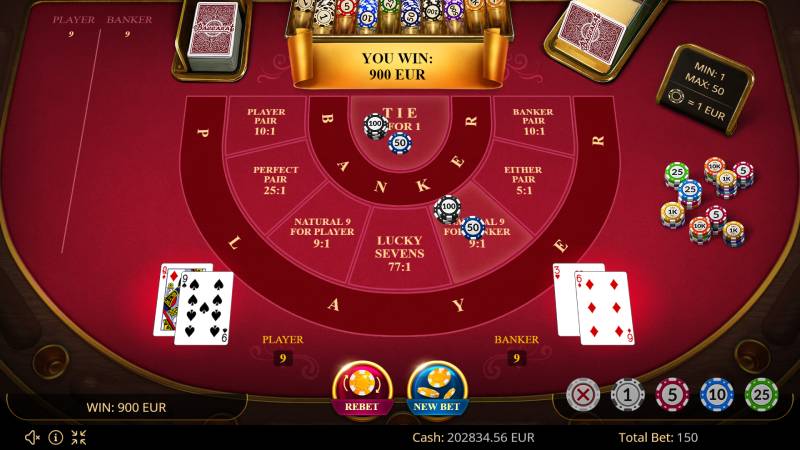 Các kiểu cược phụ trong Baccarat online