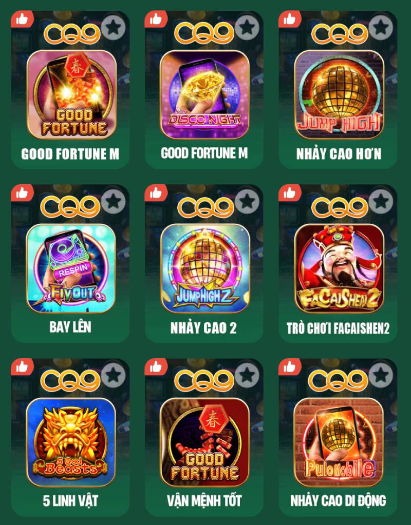Những trò chơi đáng chú ý tại sảnh CQ9