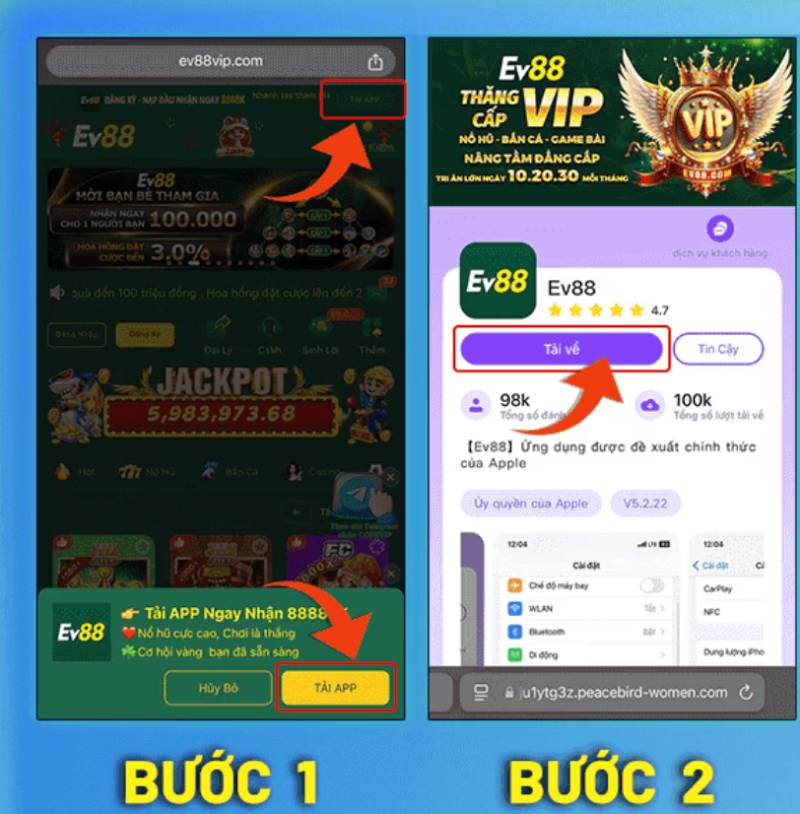 Tải app Ev88 từ website chính thức