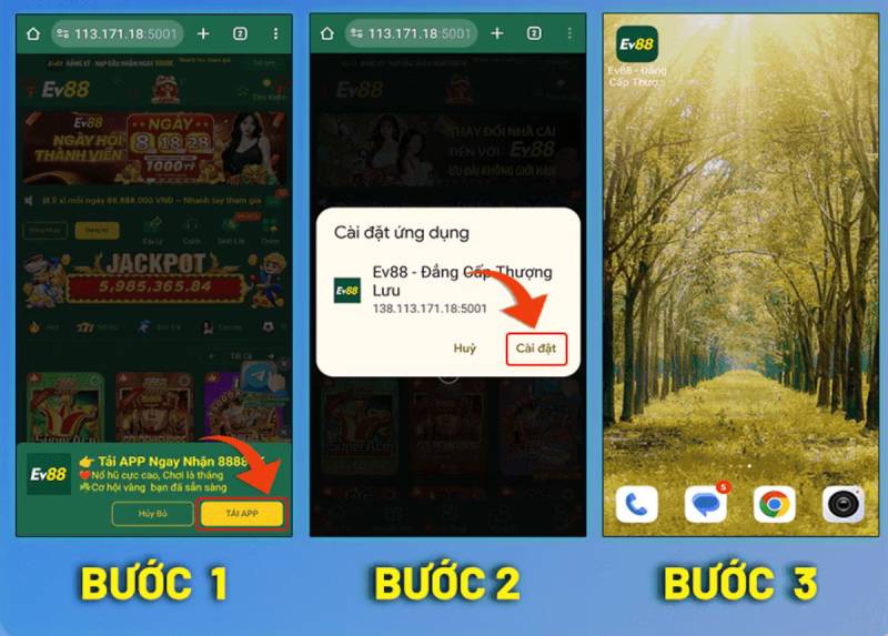 Tải ứng dụng Ev88 trên điện thoại Android