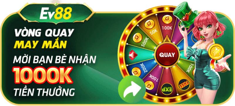 Vòng quay may mắn: Nhận 1000K tiền thưởng